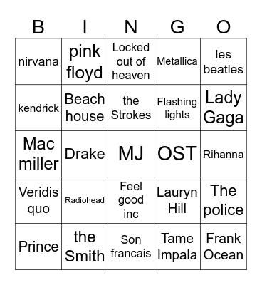 top 50 Bingo Card