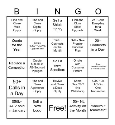Salesforce January Magic! Bingo Card