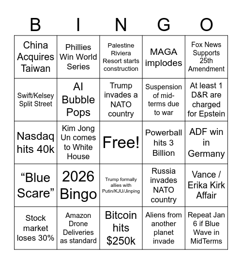 2026 Bingo Card
