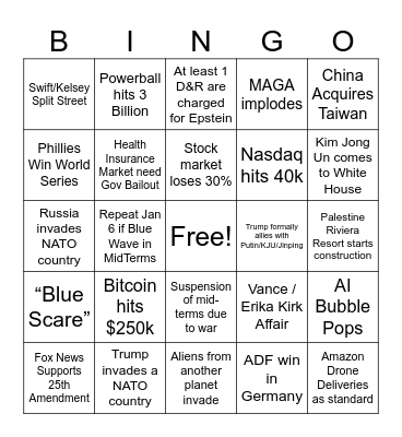 2026 Bingo Card