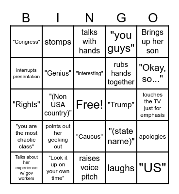 Mrs. Richardson Bingo! Bingo Card