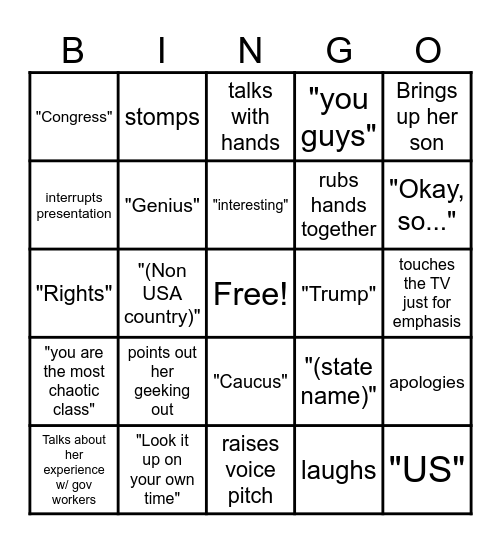 Mrs. Richardson Bingo! Bingo Card