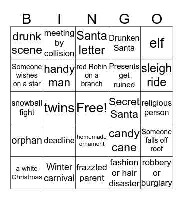 Christmas Movie Bingo Card 2 Bingo Card