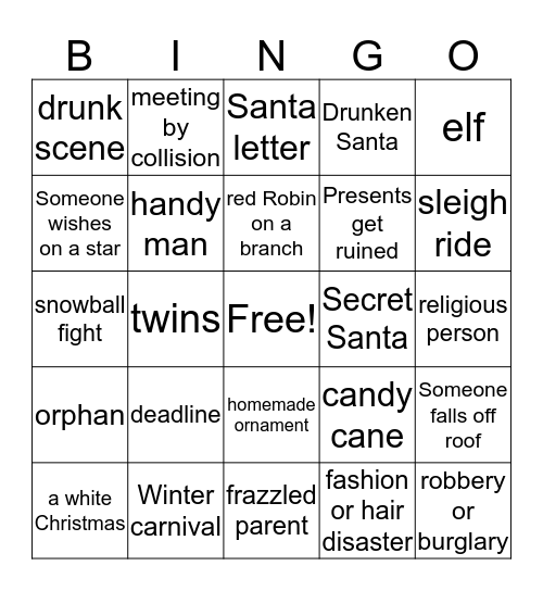 Christmas Movie Bingo Card 2 Bingo Card