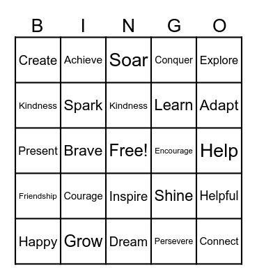 Our One Words for 2026! Bingo Card