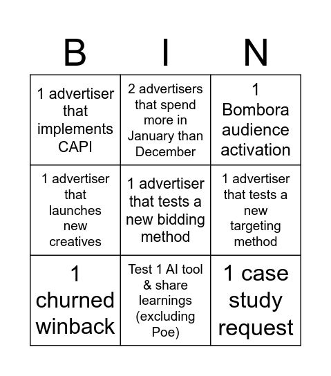 Q4 2025 CSM bingo Card