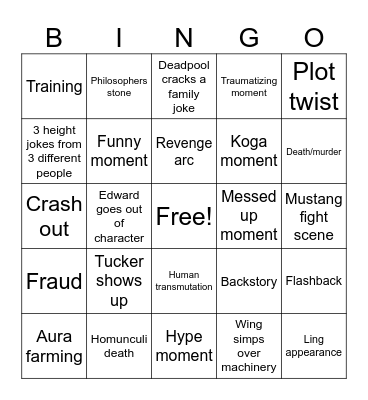 FMA 03 Bingo Card