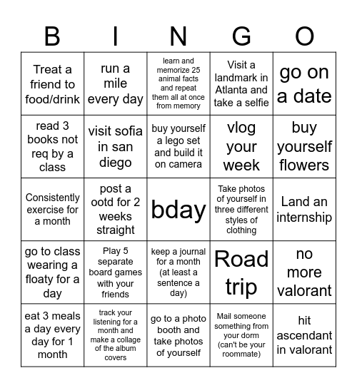 7 Bingo Card