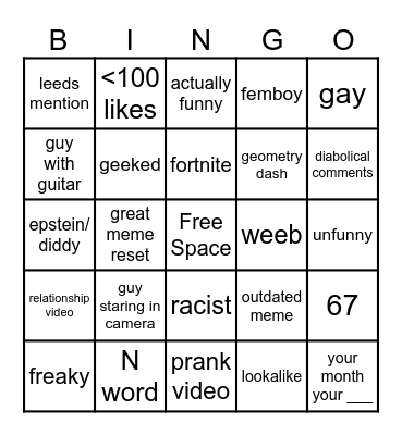 reels bingo Card