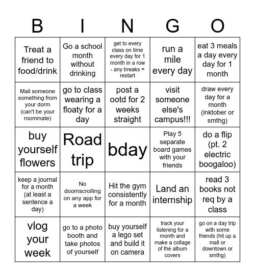 ansel Bingo Card