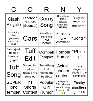 Capcut Bingo Card