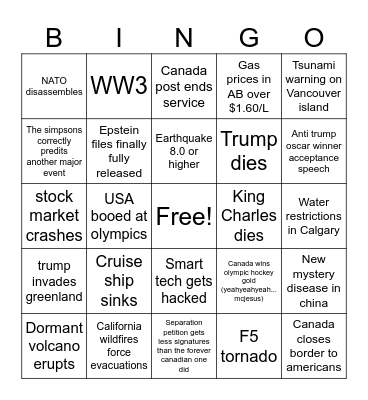 TEIN 2026 Bingo Card