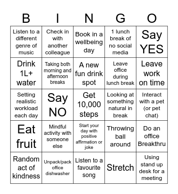 WellBingo Card