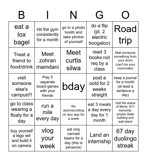 jason Bingo Card