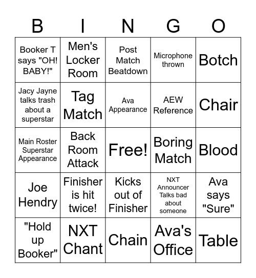 NXT BINGO Card