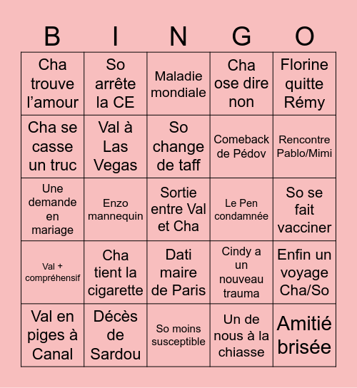 Bingo 2026 Bingo Card