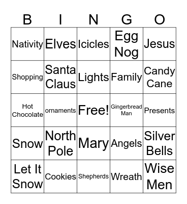 Christmas Bingo Card