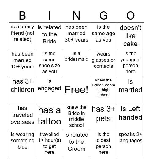 Find someone who... Bingo Card