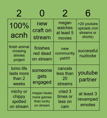community 2026 Bingo Card