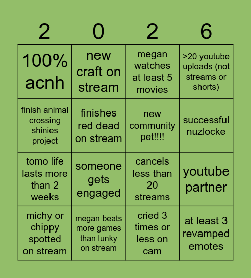 community 2026 Bingo Card