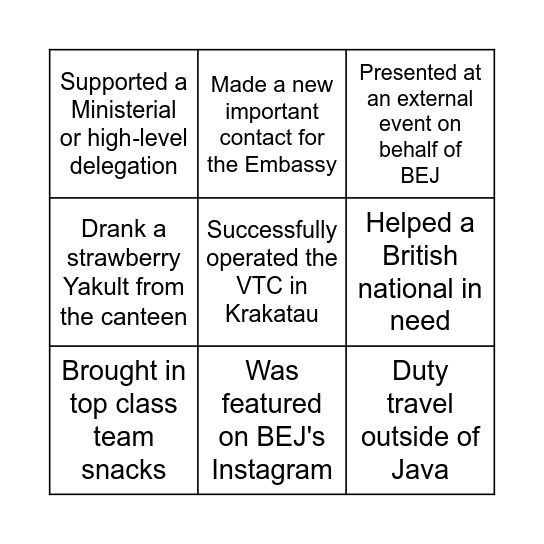 Welcome to 2026 Bingo Card