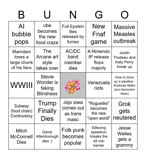 charlie's 2026 bingo Card