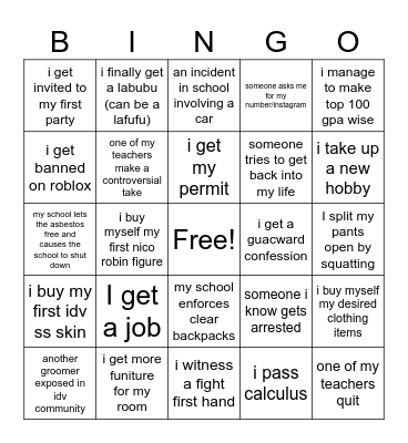 2026 Bingo Card