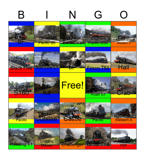 Steam Engines that I would like to take photos after John would say "Wave Bye Bye to Godzilla: Destroy All Monsters Melee on GameCube for life" one day Bingo Card
