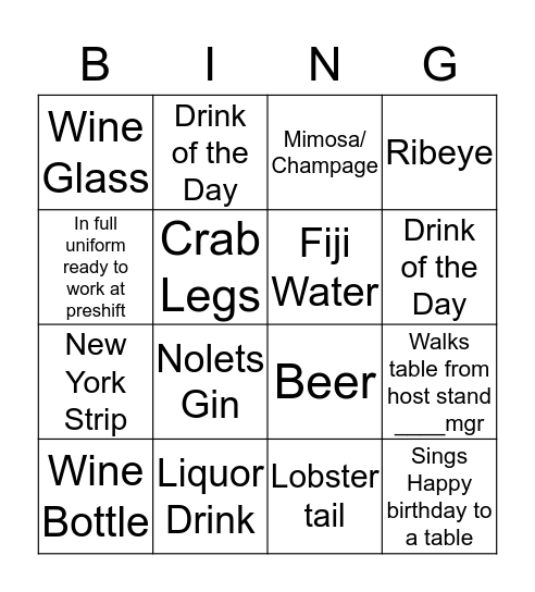 Fresh Harvest Bingo Card