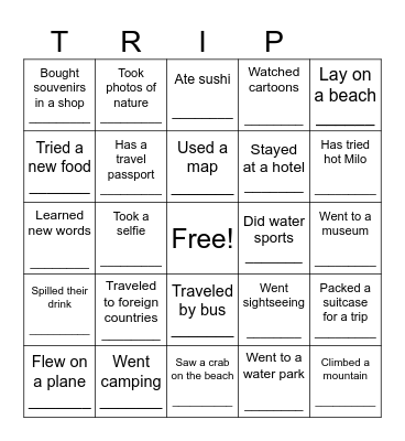 Find someone who… BINGO! Bingo Card