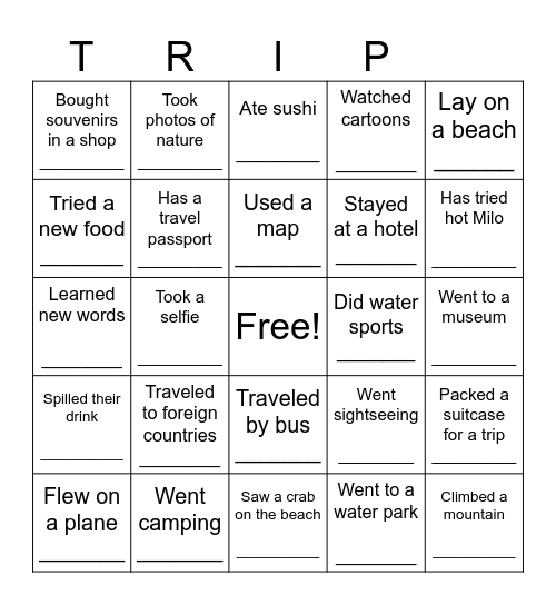 Find someone who… BINGO! Bingo Card