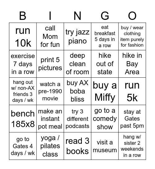 经经 2026 Bingo Card