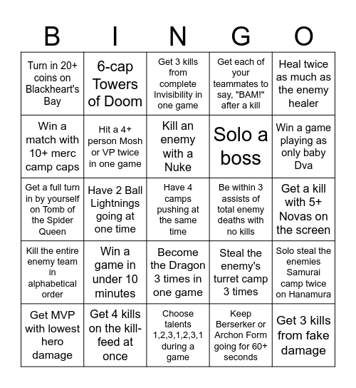 Fan HotS B2GM Bingo Card