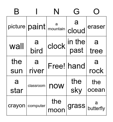 OurWorld 1-4 Bingo Card