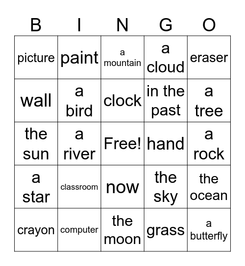 OurWorld 1-4 Bingo Card