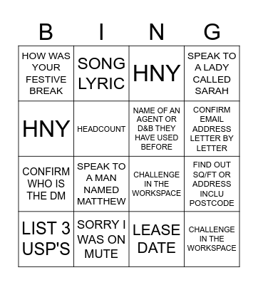 NEW YEAR BINGO Card