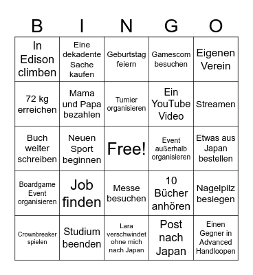 Neujahrbingo ipi Bingo Card