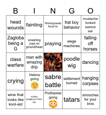 Ogniem i Mieczem Bingo Card