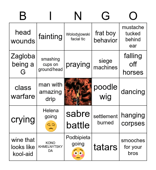Ogniem i Mieczem Bingo Card