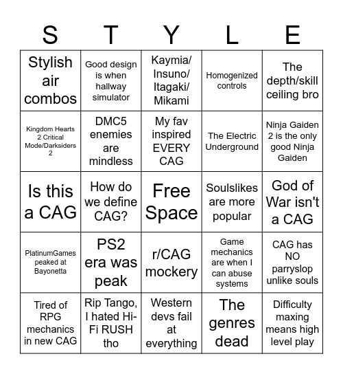 CAG Discourse Bingo Card