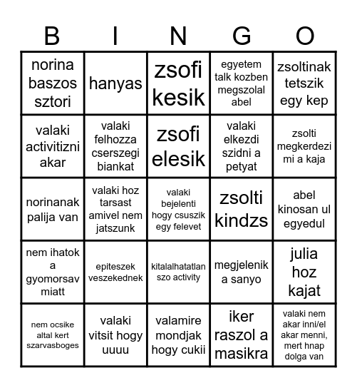 kekturas ivas bingo Card