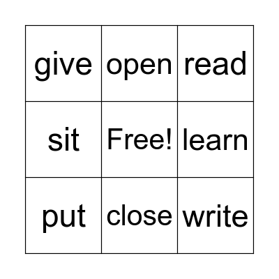 classroom language Bingo Card