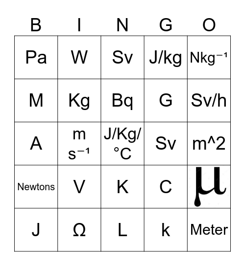 N5 Units Grade Booster Bingo Card