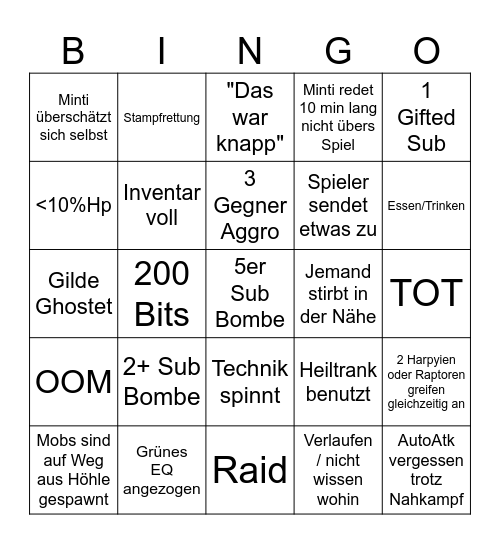 Chihuahua WoW Bingo Card