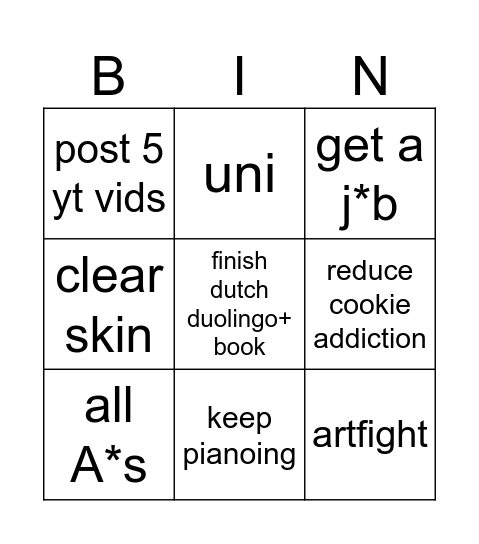 2026 :] Bingo Card
