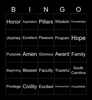 Opening Meeting Bingo Card