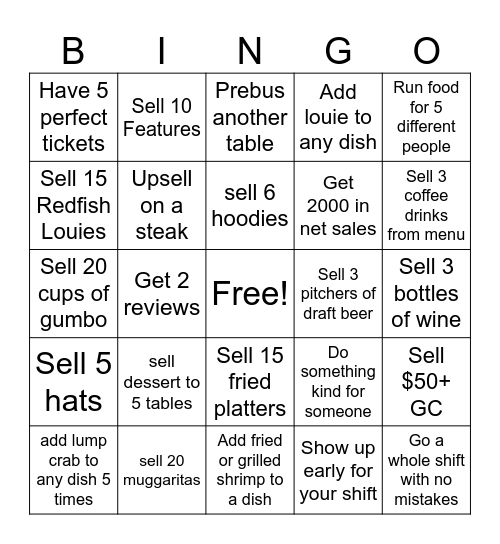 Server Bingo Card