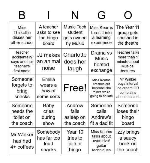 Hercules Bingo Card