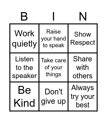 Social Contract Bingo Card