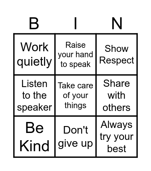 Social Contract Bingo Card